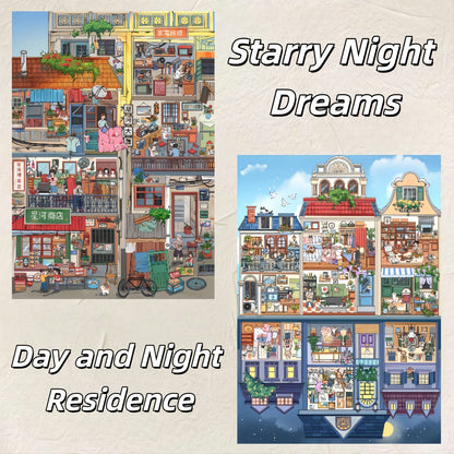 Old Residence 3D Sticker | 2 Cute Miniature Scenes