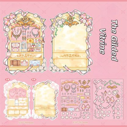 Vitrine Chronicles 3D Sticker | 4 Cute Miniature Scenes