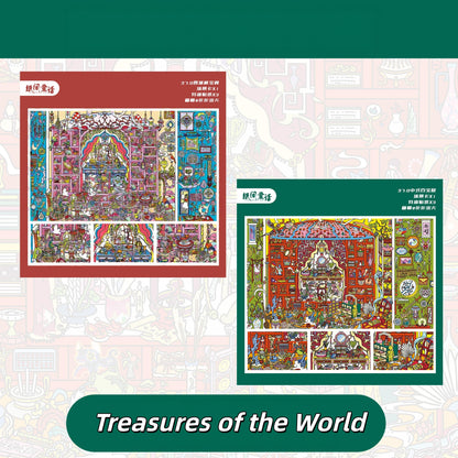 Treasures of the World 3D Sticker | 2 Cute Miniature Scenes