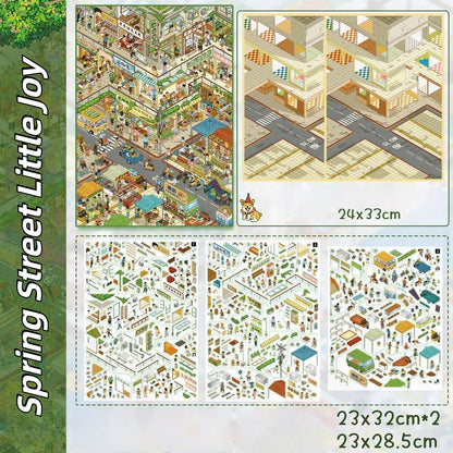 Leisure Daily 3D Sticker | 6 Cute Miniature Scenes