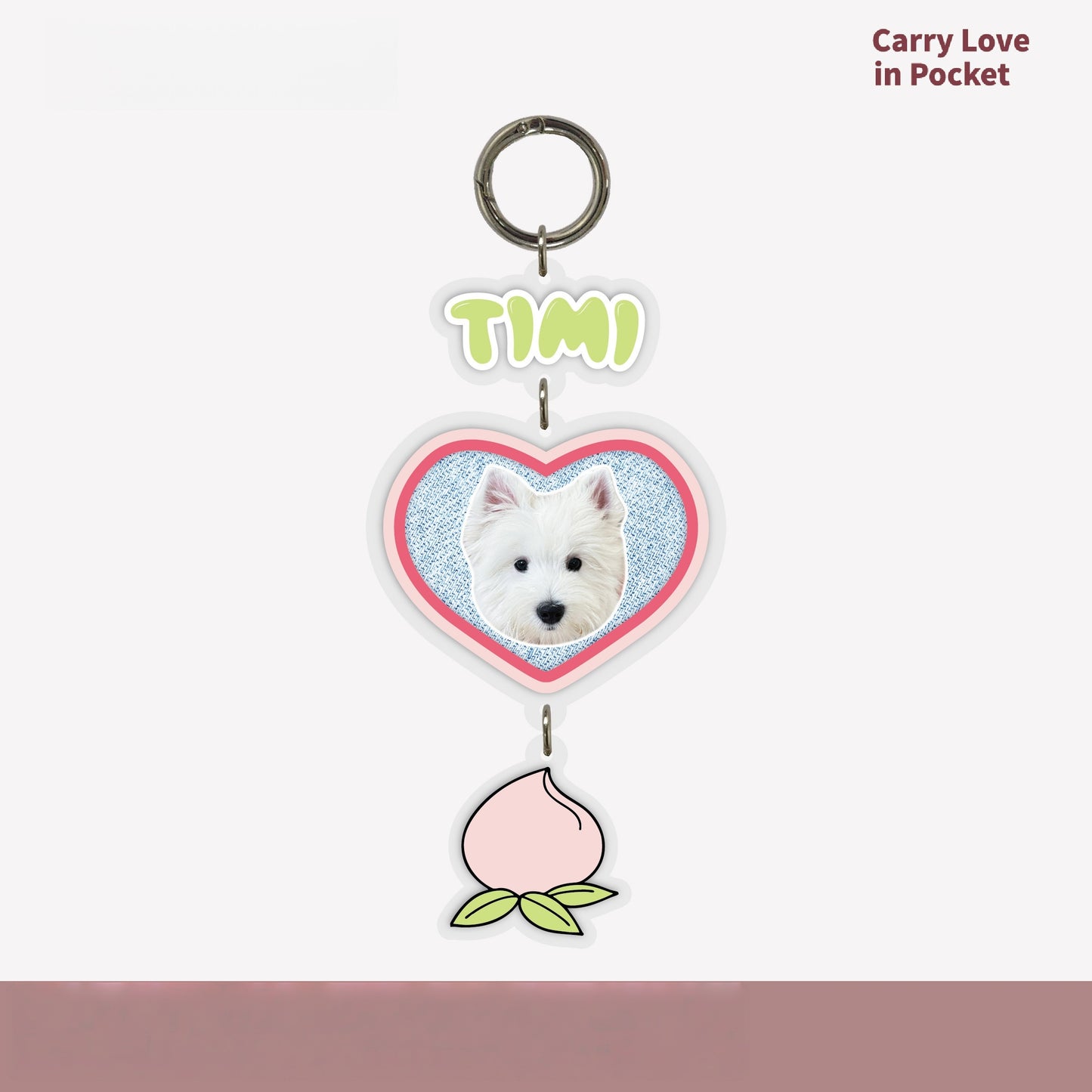 Custom Pet Photo Acrylic Bag Charm Keychain