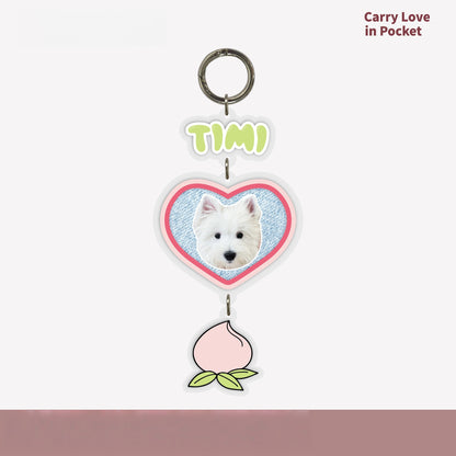 Custom Pet Photo Acrylic Bag Charm Keychain