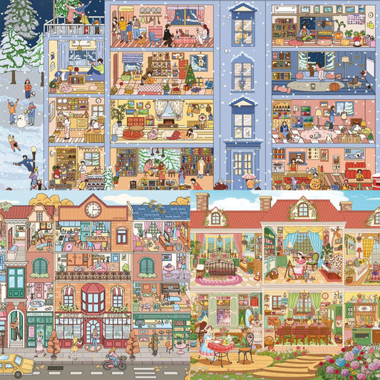 Cubicle Series 3D Sticker | 3 Cute Miniature Scenes