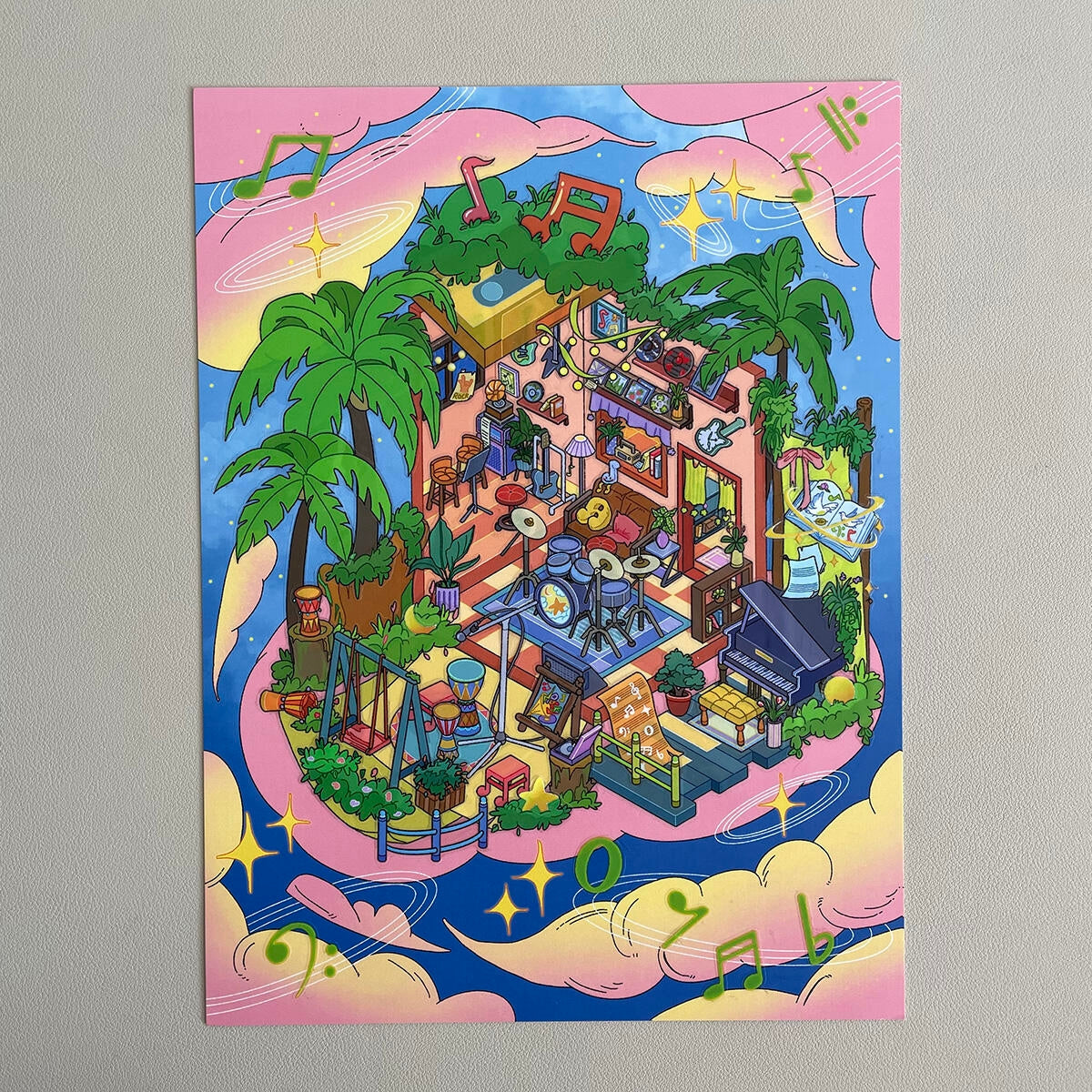 Beyond The Clouds 3D Sticker | 4 Cute Miniature Scenes