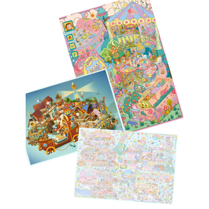 Towns of Wonder 3D Sticker | 3 Cute Miniature Scenes