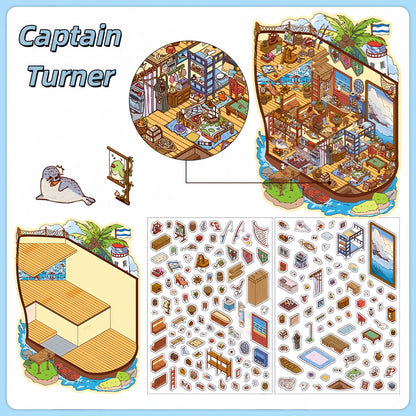 Little Corner 3D Sticker | 4 Cute Miniature Scenes