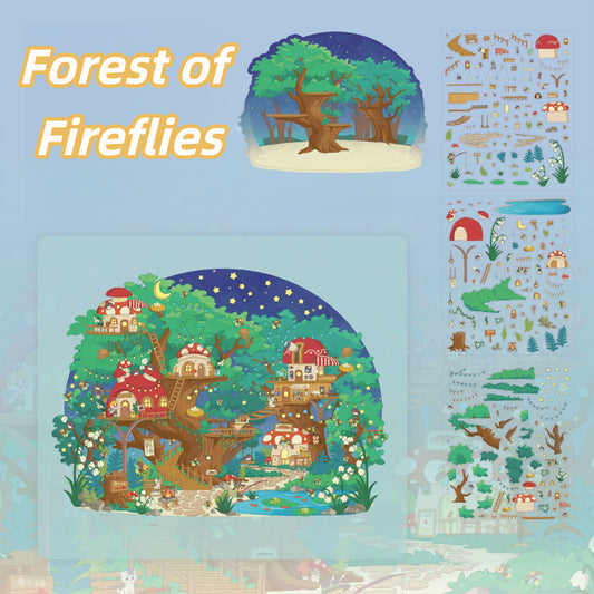 Enchanted Dreamscape 3D Sticker | 4 Cute Miniature Scenes