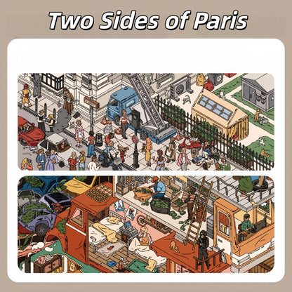 Two Sides of Paris 3D Sticker | 2 Cute Miniature Scenes