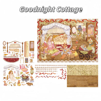 Watercolor Fairy Tale 3D Sticker | 4 Cute Miniature Scenes
