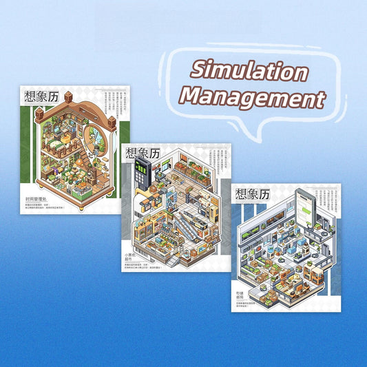 Simulation Management 3D Sticker | 3 Cute Miniature Scenes