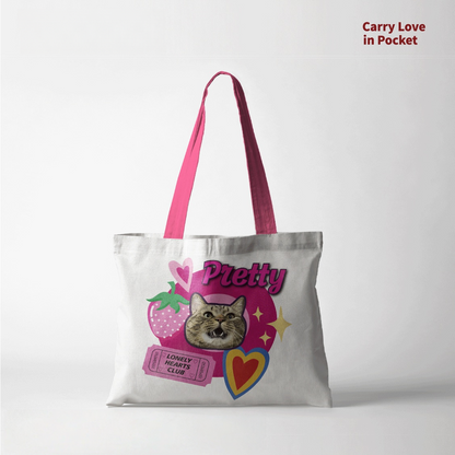 Custom Pet Photo Canvas Tote Bag