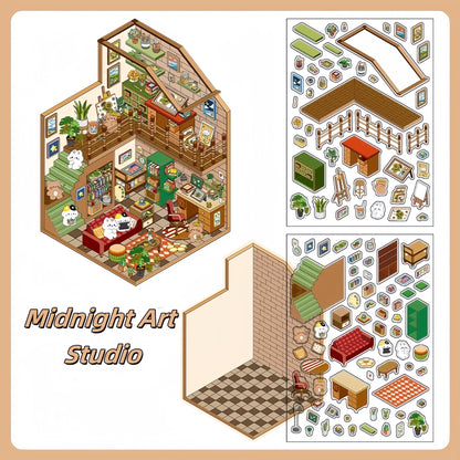 Little Dream House 3D Sticker | 4 Cute Miniature Sticker