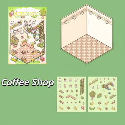 Dream House 3D Sticker | 4 Cute Miniature Scenes