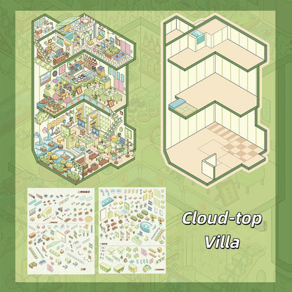 Dream House 3D Sticker | 4 Cute Miniature Scenes