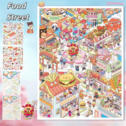 Leisure Daily 3D Sticker | 2 Cute Miniature Scenes