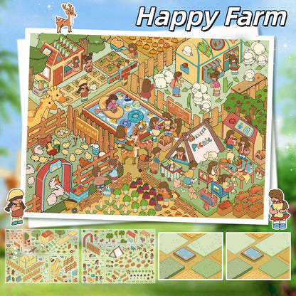 Leisure Daily 3D Sticker | 2 Cute Miniature Scenes