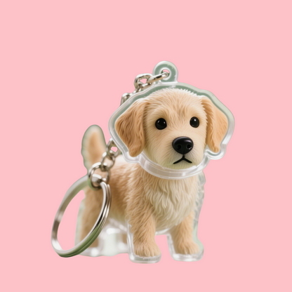 Puppy Kitty Hair Pendant Key Chain