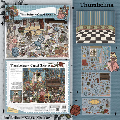 Dark Fairy Tale 3D Sticker | 4 Cute Miniature Scenes