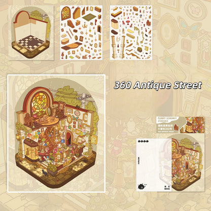 Streetscape 3D Sticker | 4 Cute Miniature Scenes