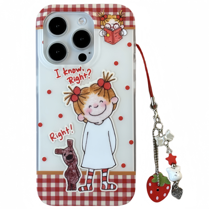 Coco Girl Strawberry Charm Acrylic Phone Case