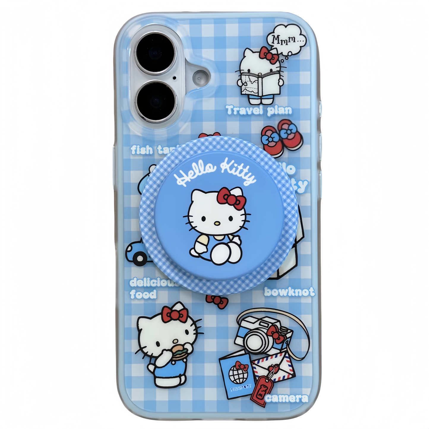Plaid Cat Magnetic Stand Acrylic Phone Case