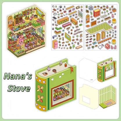 Whimsical Space 3D Sticker | 4 Cute Miniature Scenes