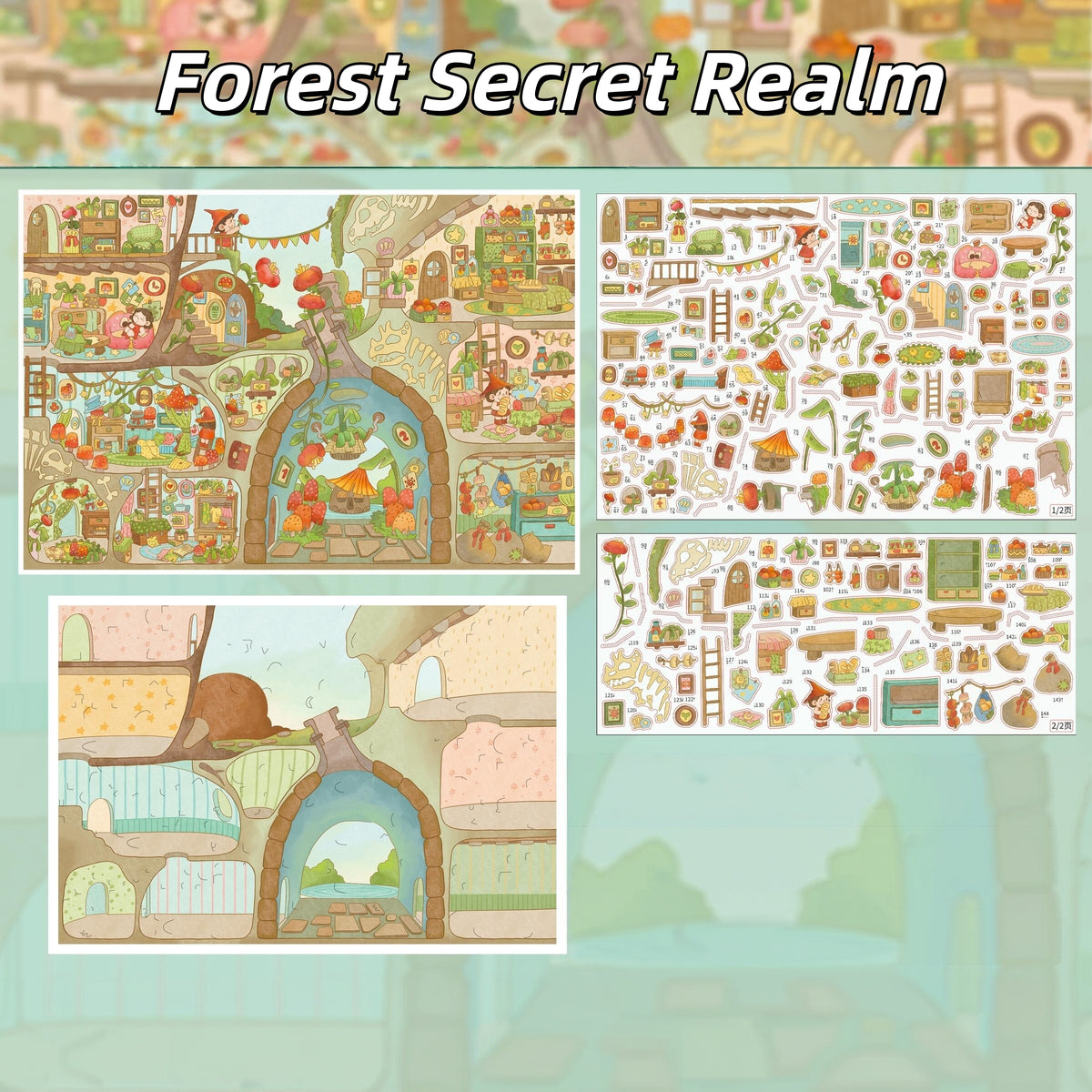Sweet Harvest 3D Sticker | 6 Cute Miniature Scenes