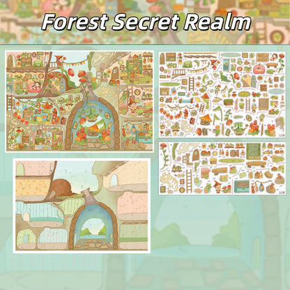 Sweet Harvest 3D Sticker | 6 Cute Miniature Scenes