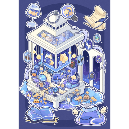 Jelly Cottage 3D Sticker | 2 Cute Miniature Scenes