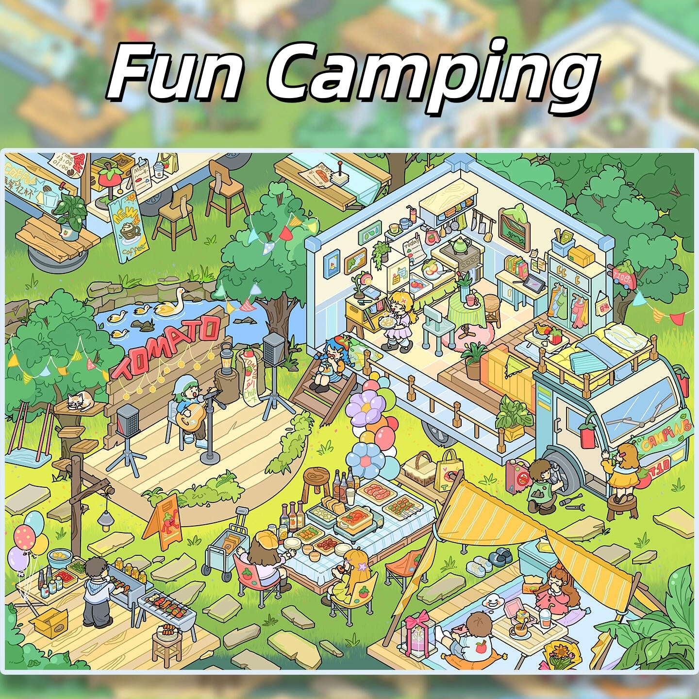 Leisure Life 3D Sticker | 7 Cute Miniature Scenes