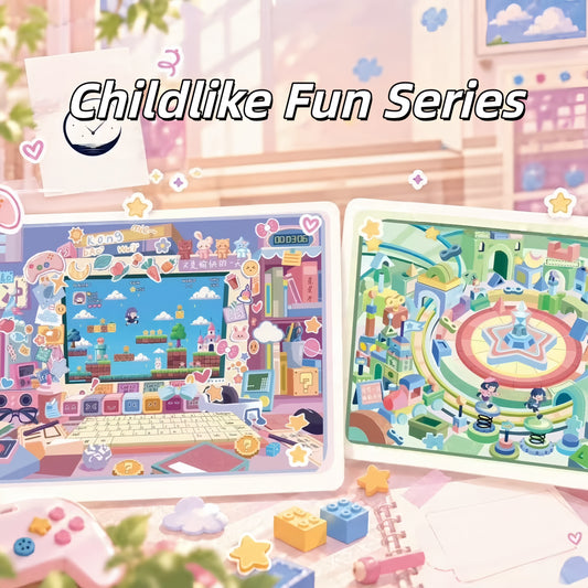 Childlike Fun Series 3D Sticker | 2 Cute Miniature Scenes
