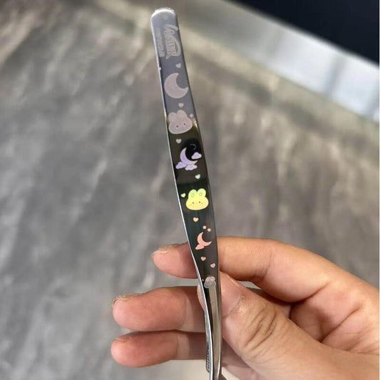 Rabbit and Moon Long Slant Professional Sticker Tweezers