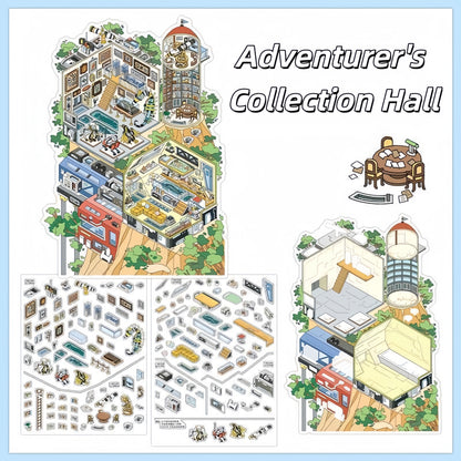 Wonder Shop 3D Sticker | 4 Cute Miniature Scenes