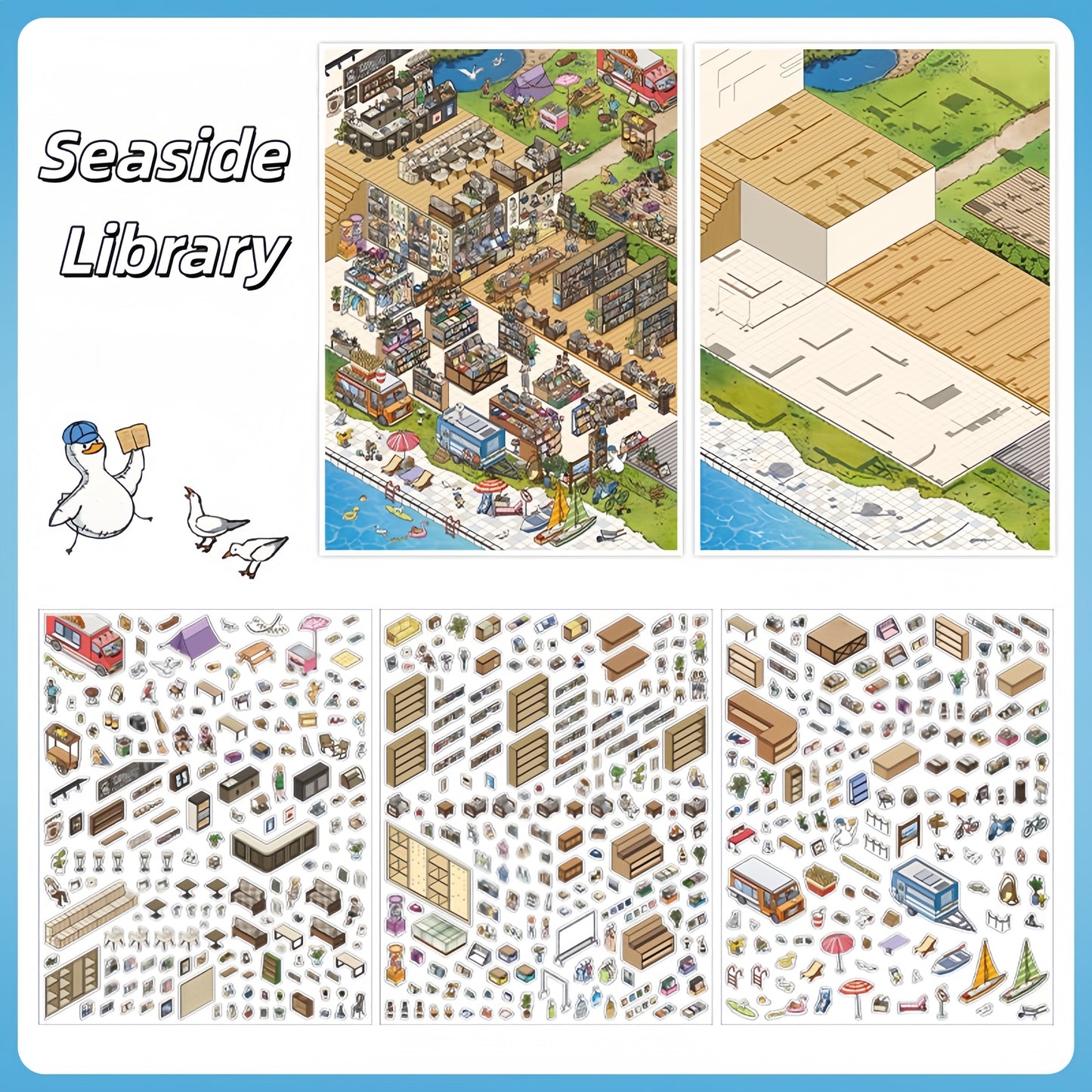 Tides & Tales 3D Sticker | 4 Cute Miniature Scenes