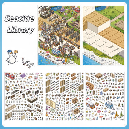 Tides & Tales 3D Sticker | 4 Cute Miniature Scenes
