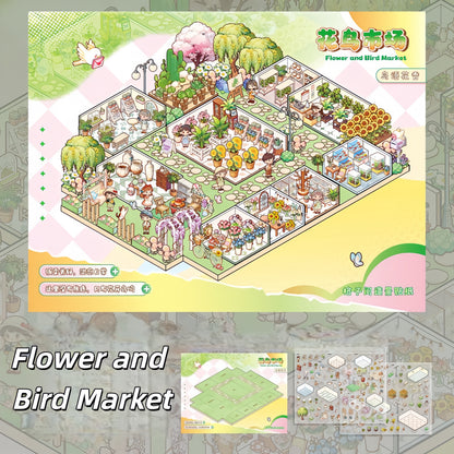 Simulation Management 3D Sticker | 4 Cute Miniature Scenes