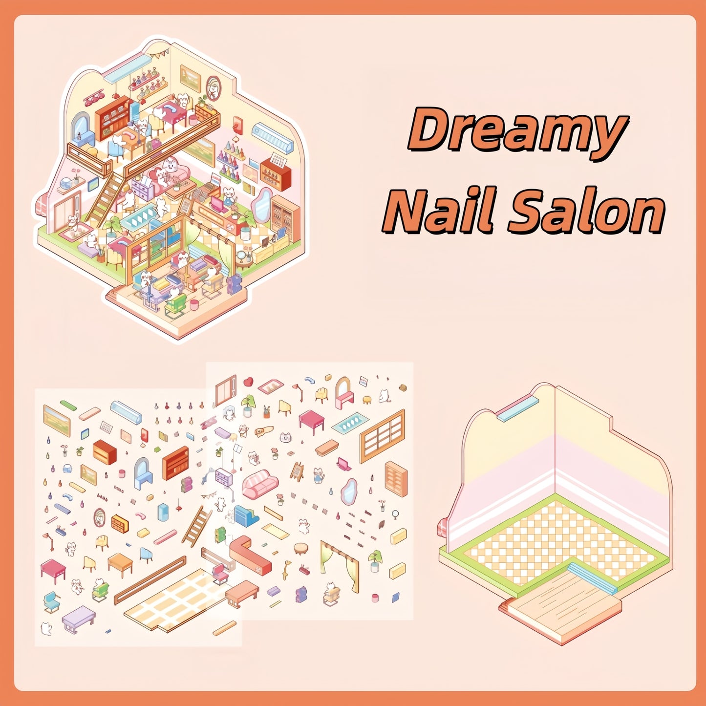 Dream Store 3D Sticker | 4 Cute Miniature Scenes