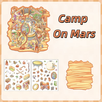 Fun Market 3D Sticker | 4 Cute Miniature Scenes