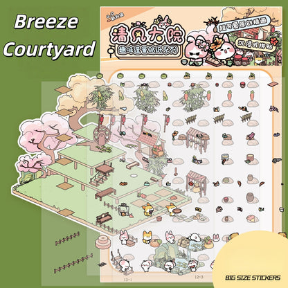 Cute Tales 3D Sticker | 4 Cute Miniature Scenes