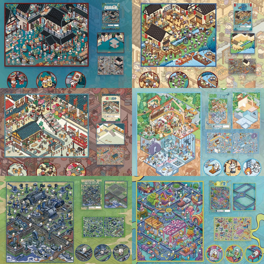 Colorful Life 3D Sticker | 6 Cute Miniature Scenes