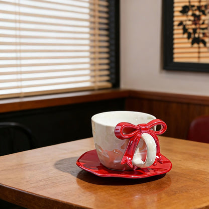 Ribbon Bow Ceramic Mug