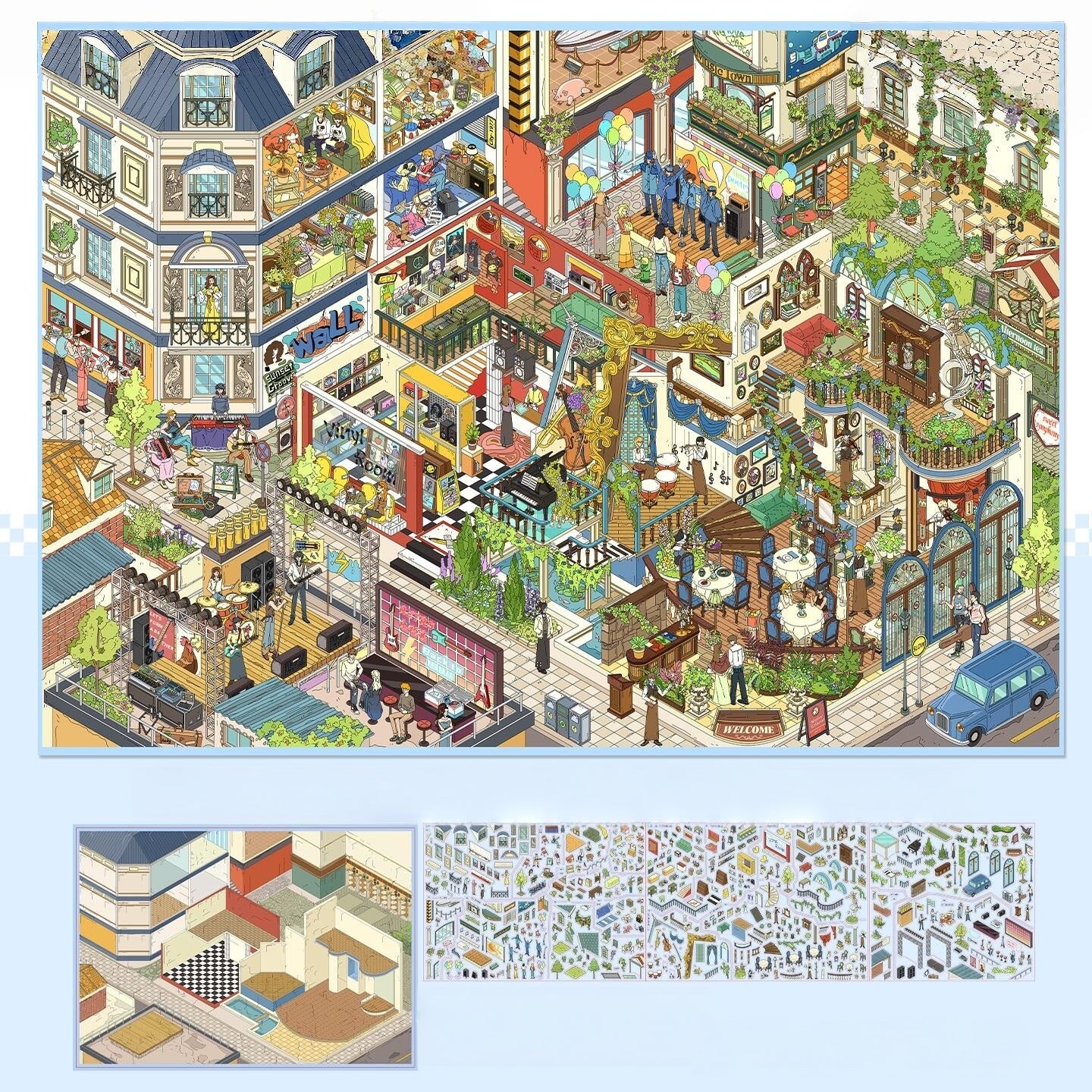 Cozy Corners 3D Sticker | 4 Cute Miniature Scenes