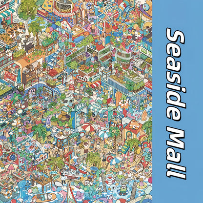 City Streets 3D Sticker | 7 Cute Miniature Scenes