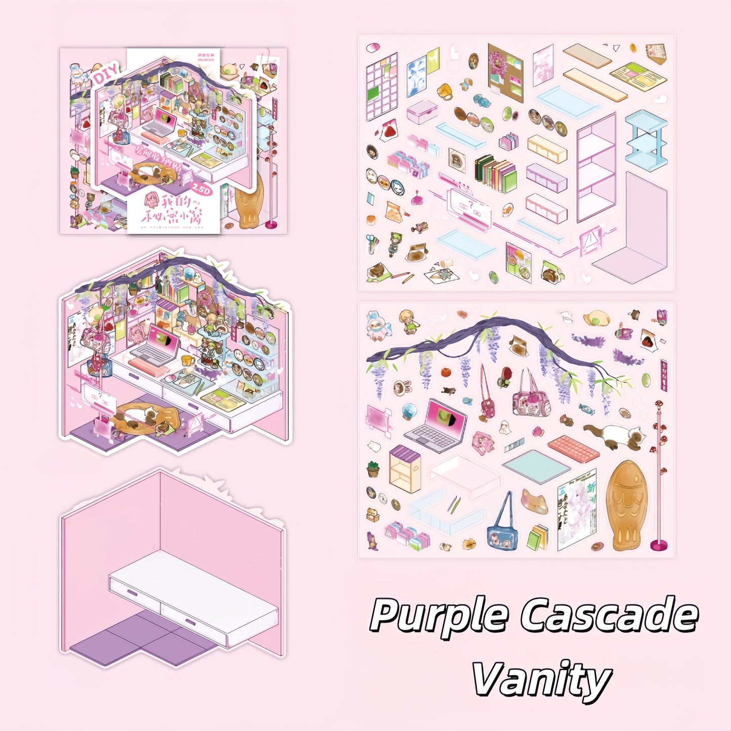 Dreamy Corners 3D Sticker | 4 Cute Miniature Scenes