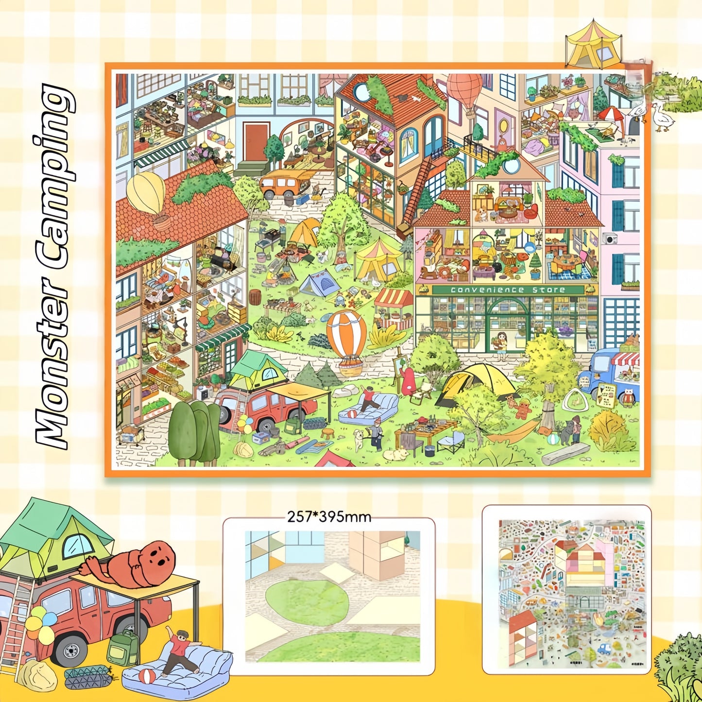 Dream Town 3D Sticker | 3 Cute Miniature Scenes