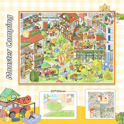 Dream Town 3D Sticker | 3 Cute Miniature Scenes