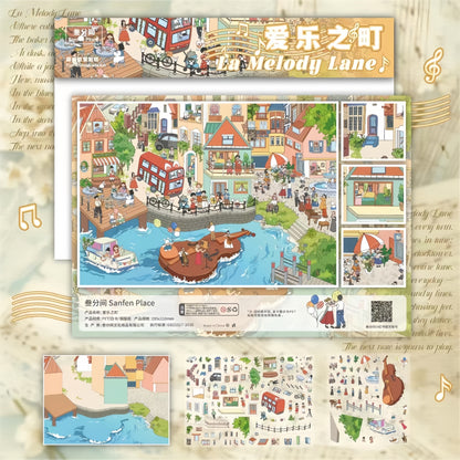 Streetscape 3D Sticker | 3 Cute Miniature Scenes