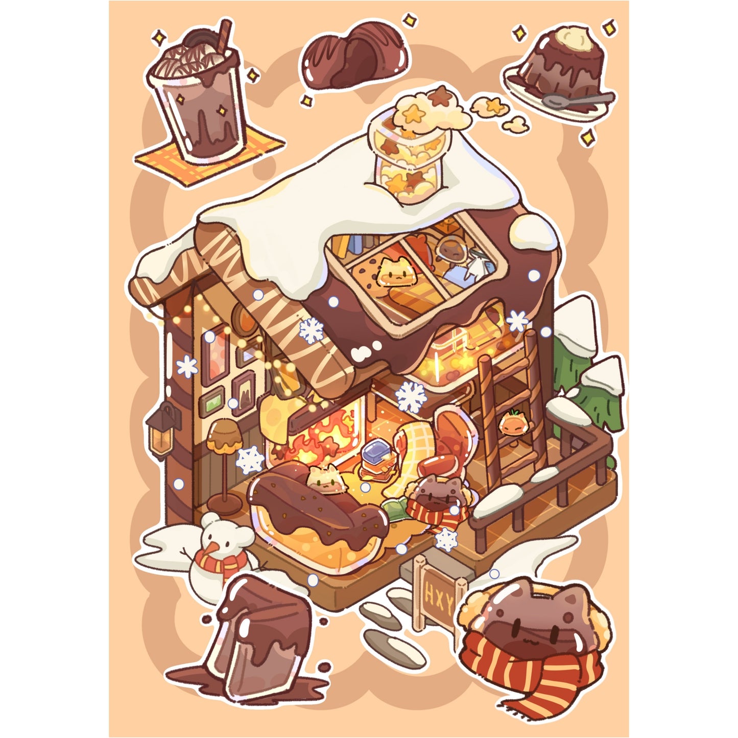Jelly Cottage 3D Sticker | 3 Cute Miniature Scenes