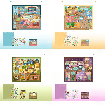 Cleaning Up Series 3D Sticker | 4 Cute Miniature Scenes