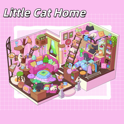 Cozy Town Corners 3D Sticker | 4 Cute Miniature Scenes